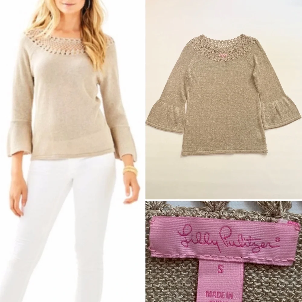 Lilly Pulitzer Barrington Beige Sweater size small in great condition